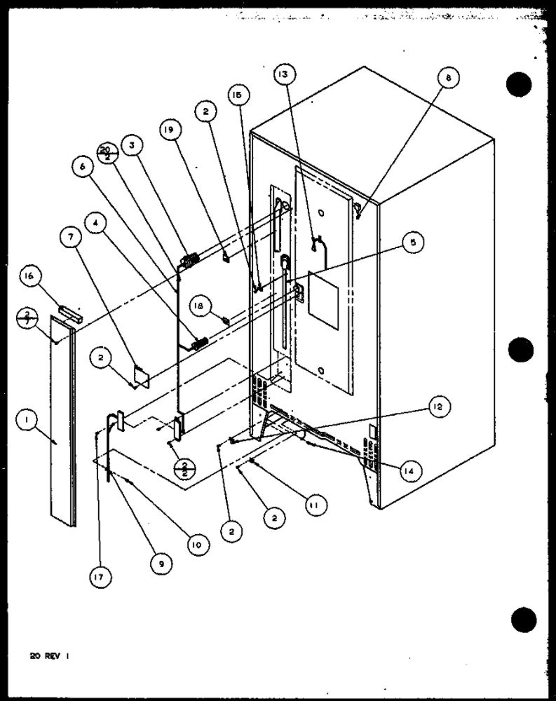 Cabinet Back Diagram and Parts List for IC3N-P1110701W-TM  Amana Refrigerator