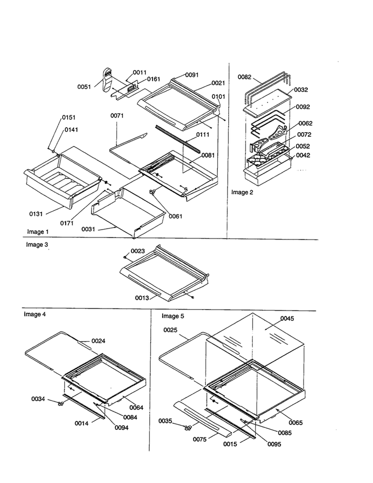 Deli/shelves/crisper Assemblies Diagram and Parts List for SRI21VW-P1315601WW  Amana Refrigerator