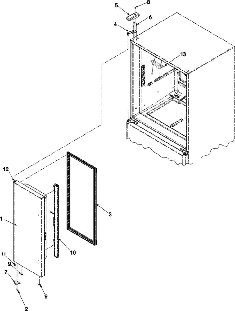 Left Refrigerator Door Diagram and Parts List for AFF2534FEW0  Amana Refrigerator