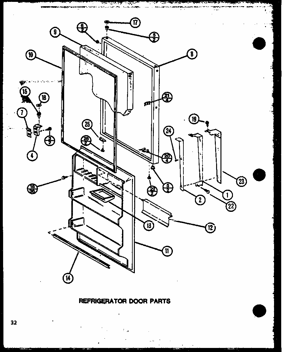 Refrigerator Door Parts (tm20n/p1102105w) (tm20n/p1102106w) Diagram and Parts List for TM18N-P1102104W  Amana Refrigerator