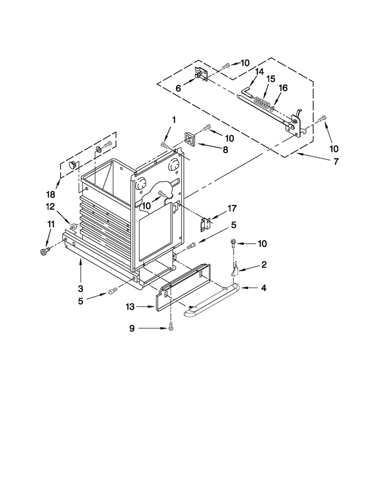 Container Parts Diagram and Parts List for TC607X2  Jenn-Air Trash Compactor