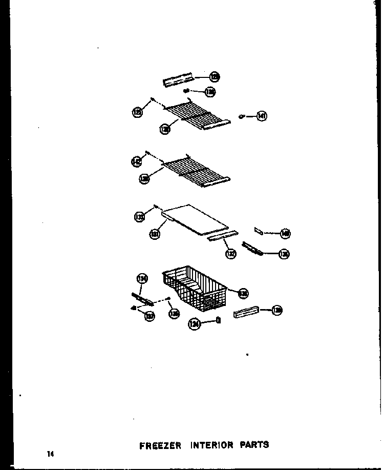Freezer Interior Parts Diagram and Parts List for SRI19W-C-P60340-37WC  Amana Refrigerator