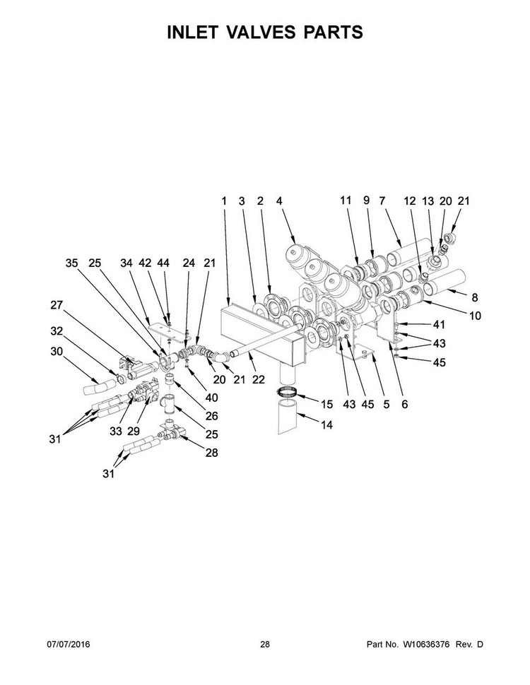 Inlet Valves Parts Diagram and Parts List for MFS180PAVS  Maytag Washer