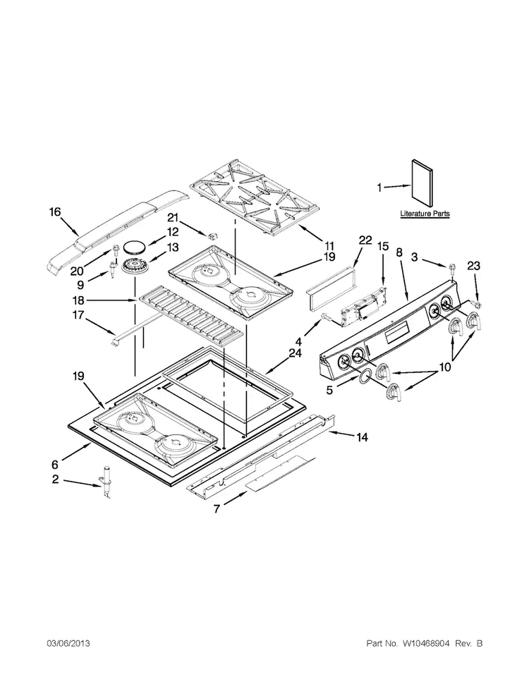 Cooktop Parts Diagram and Parts List for JGS8860BDP18  Jenn-Air Range
