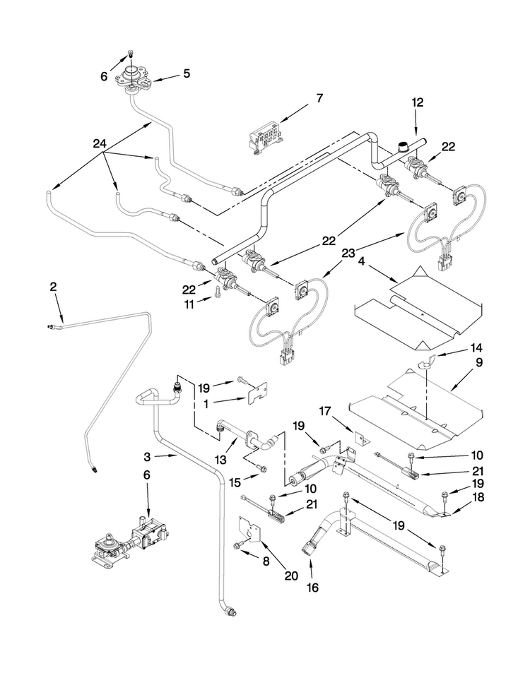 Manifold Parts Diagram and Parts List for JGS8850BDS17  Jenn-Air Range