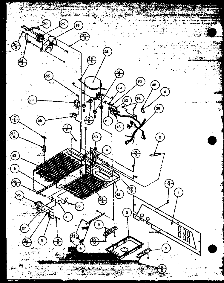 MACHINE COMPARTMENT Diagram and Parts List for SBD20MW P1120201W W Amana Refrigerator