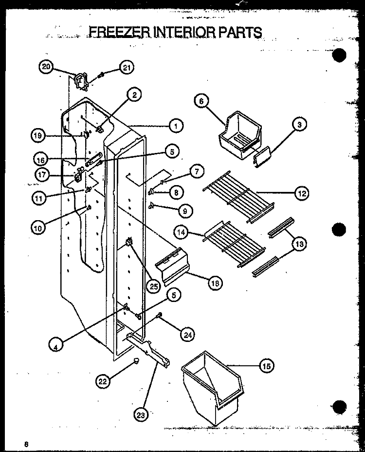 FZ INTERIOR PARTS Diagram and Parts List for GFS228-1W00 GFS22801W00 Amana Refrigerator