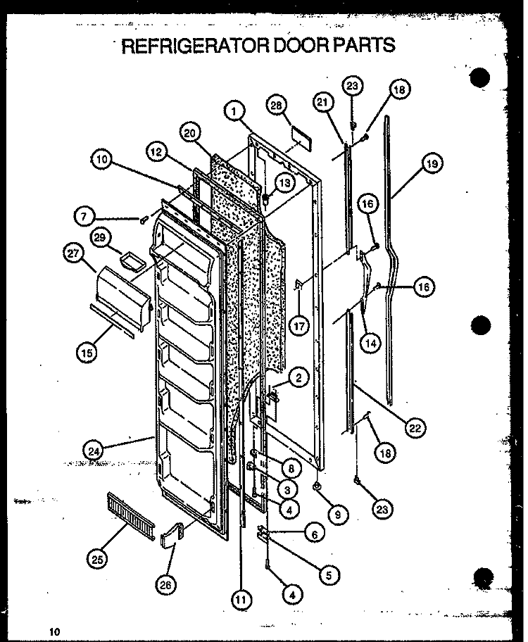REF DOOR PARTS Diagram and Parts List for GFS228-1W00 GFS22801W00 Amana Refrigerator