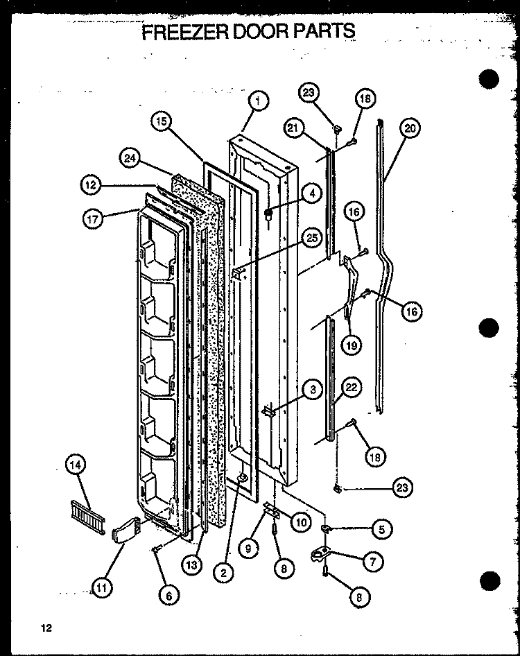 FZ DOOR PARTS Diagram and Parts List for GFS228-1W00 GFS22801W00 Amana Refrigerator