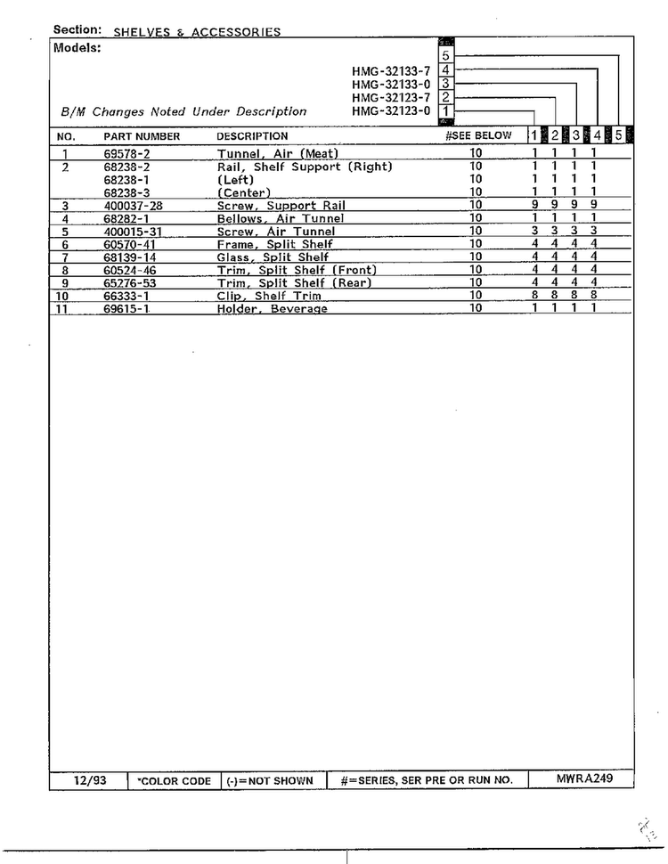 Shelves And Accessories Page 2 Diagram and Parts List for 32123-0  Admiral Refrigerator