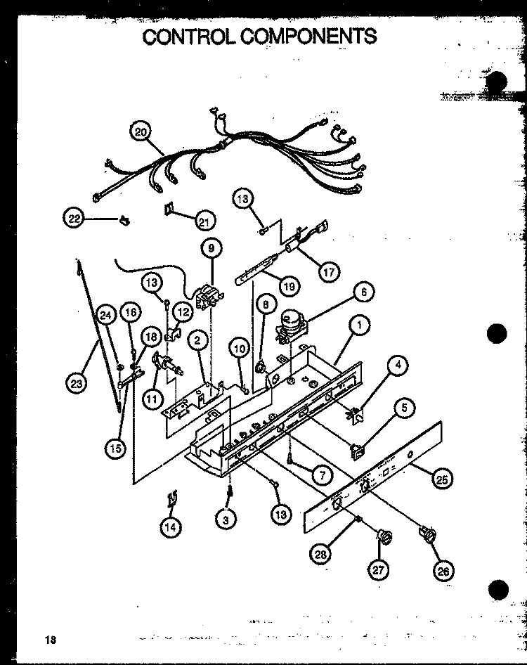 CONTROL COMPONENTS Diagram and Parts List for GFS228-1W00 GFS22801W00 Amana Refrigerator