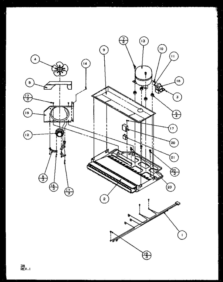 Panasonic Compressor Diagram and Parts List for TG18RBL-P1158302WL  Amana Refrigerator