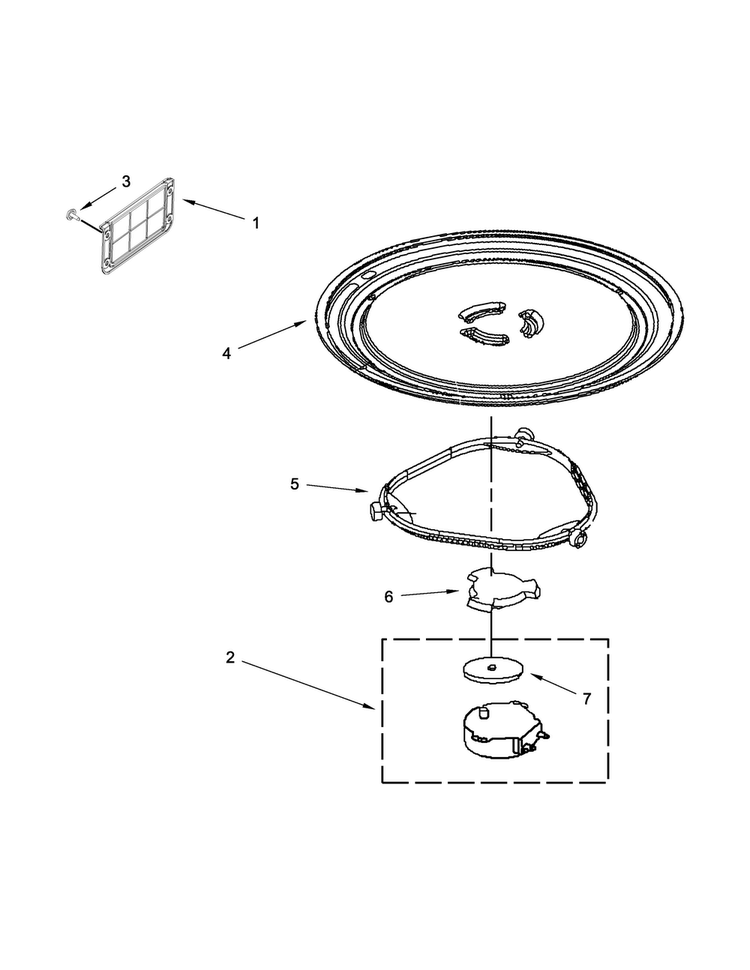 Turntable Parts Diagram and Parts List for AMV1160VAD4  Amana Microwave