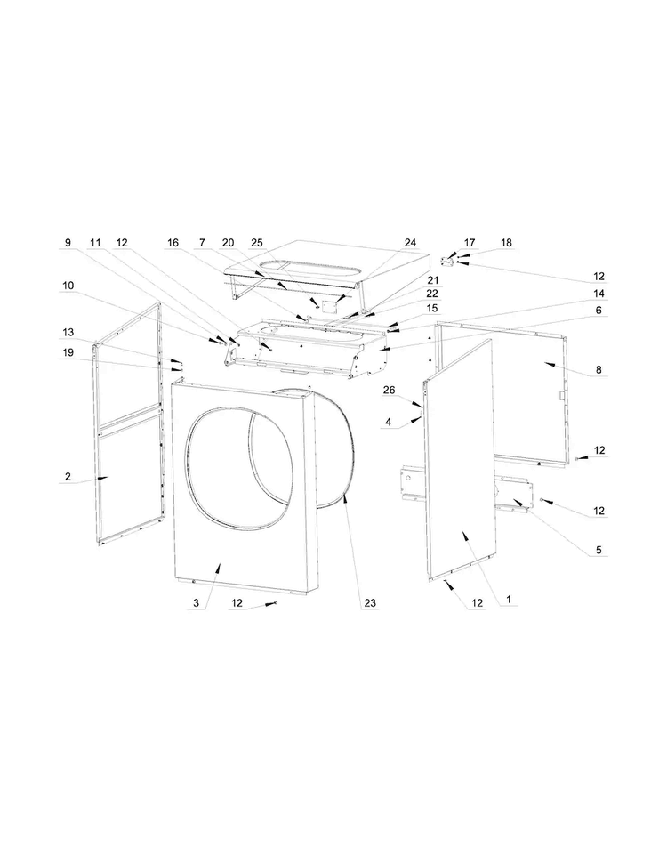 Cabinet Parts Diagram and Parts List for MXS40PNATS  Maytag Washer
