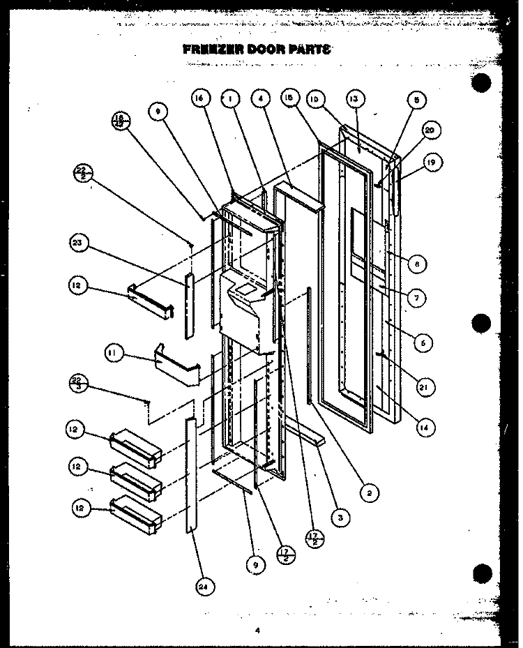 FZ DOOR PARTS Diagram and Parts List for GRH220-1D GRH22001D Amana Refrigerator