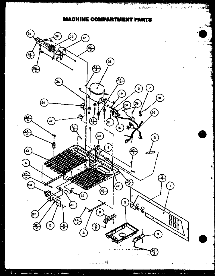 MACHINE COMPARTMENT PARTS Diagram and Parts List for GRH220-1D GRH22001D Amana Refrigerator
