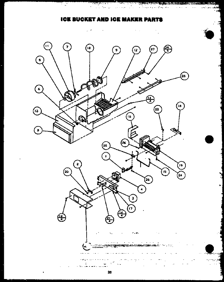 ICE BUCKET AND ICE MAKER PARTS Diagram and Parts List for GRH220-1D GRH22001D Amana Refrigerator