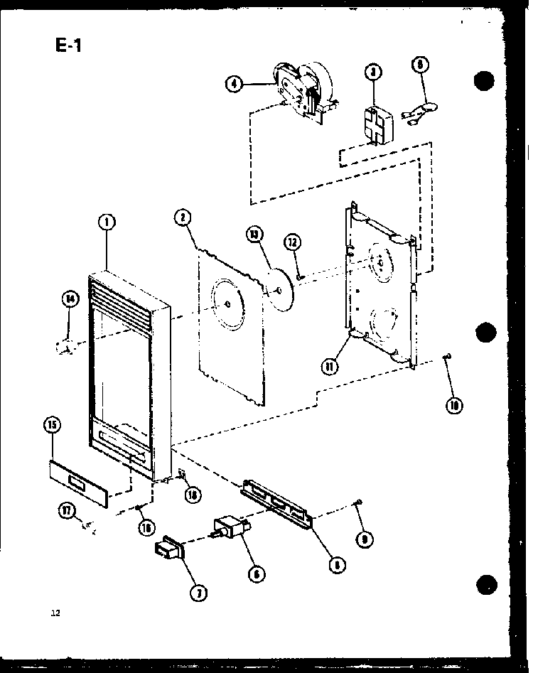 Control Panel Diagram and Parts List for RL-3 P75589-6M Amana Microwave