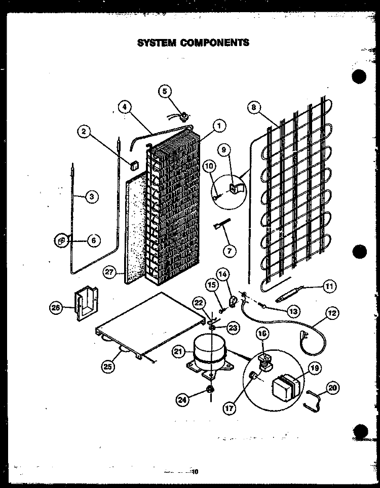SYSTEM COMPONENTS Diagram and Parts List for GFD240/MN04  Caloric Refrigerator