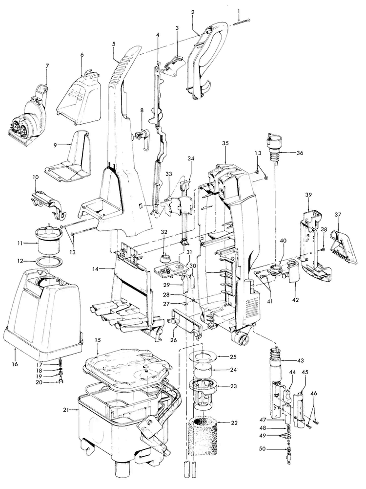 Cleaningtools Diagram and Parts List for F5837-950  Hoover Carpet Cleaner