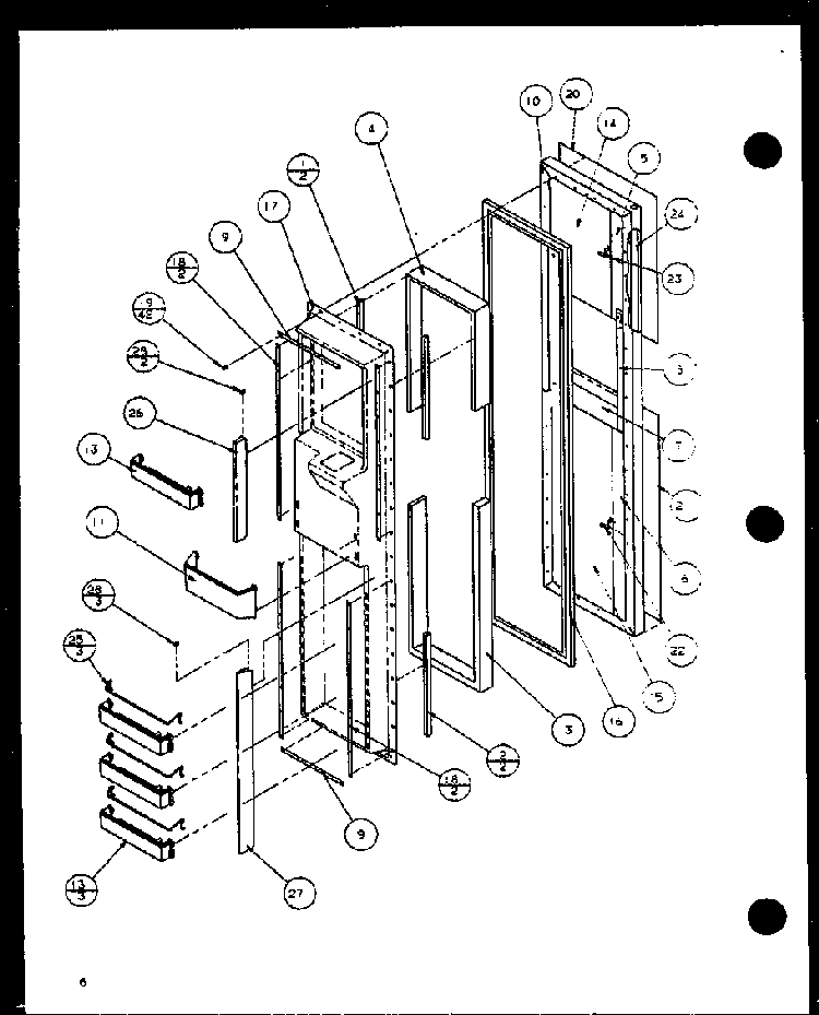 Freezer Door Diagram and Parts List for SZDE20KB-P1117602W  Amana Refrigerator