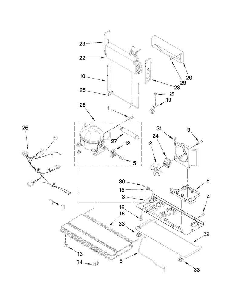 Unit Parts Diagram and Parts List for MFI2670XEM5  Maytag Refrigerator