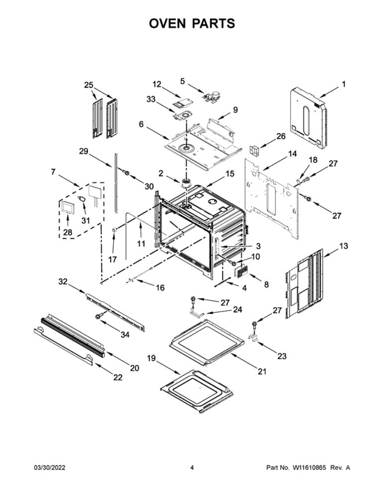 Oven Parts Diagram and Parts List for JJW2427LM00  Maytag Wall Oven