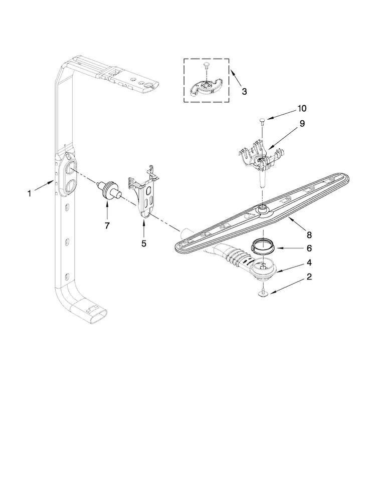 Upper Wash And Rinse Parts Diagram and Parts List for MDB8959SAB1  Maytag Dishwasher