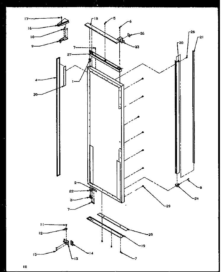 REF DOOR Diagram and Parts List for SBD20NE P1162503W E Amana Refrigerator