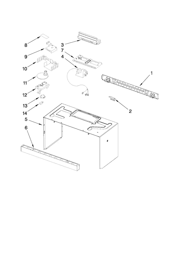 Cabinet And Installation Parts Diagram and Parts List for JMV8208WB0  Jenn-Air Microwave