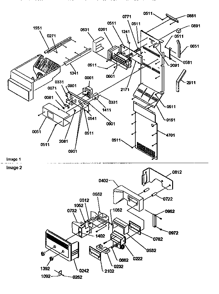 Ice Maker/control Assembly Diagram and Parts List for SRD27SE-P1190329WE  Amana Refrigerator