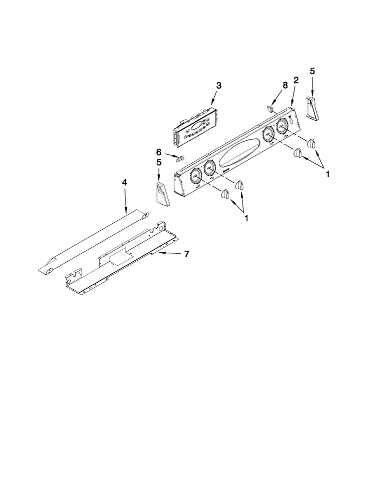Control Panel Parts Diagram and Parts List for MGS5752BDB19  Maytag Range