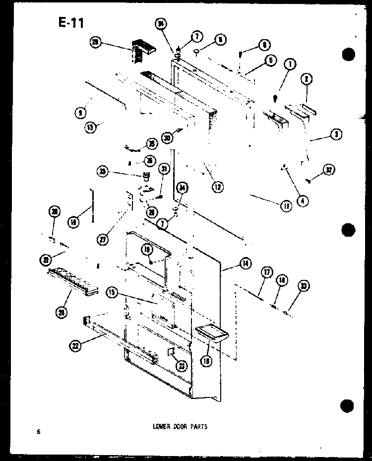 Lower Door Parts Diagram and Parts List for TL20F-P75288-15W  Amana Refrigerator