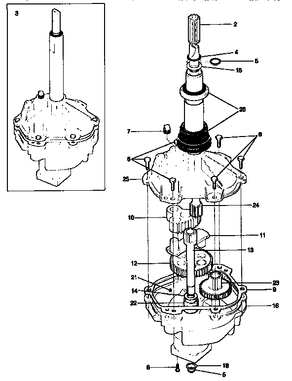 Gearcase/Transmission Diagram and Parts List for 41799680200  Kenmore Washer Dryer Combo