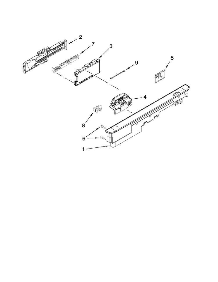Control Panel And Latch Parts Diagram and Parts List for MDB8959SAS0  Maytag Dishwasher