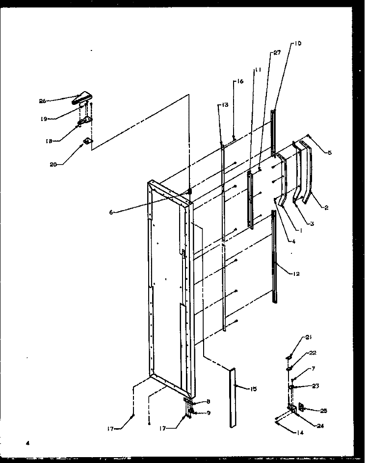 FZ DOOR HINGE AND TRIM PARTS Diagram and Parts List for SXI20NW P1162903W W Amana Refrigerator