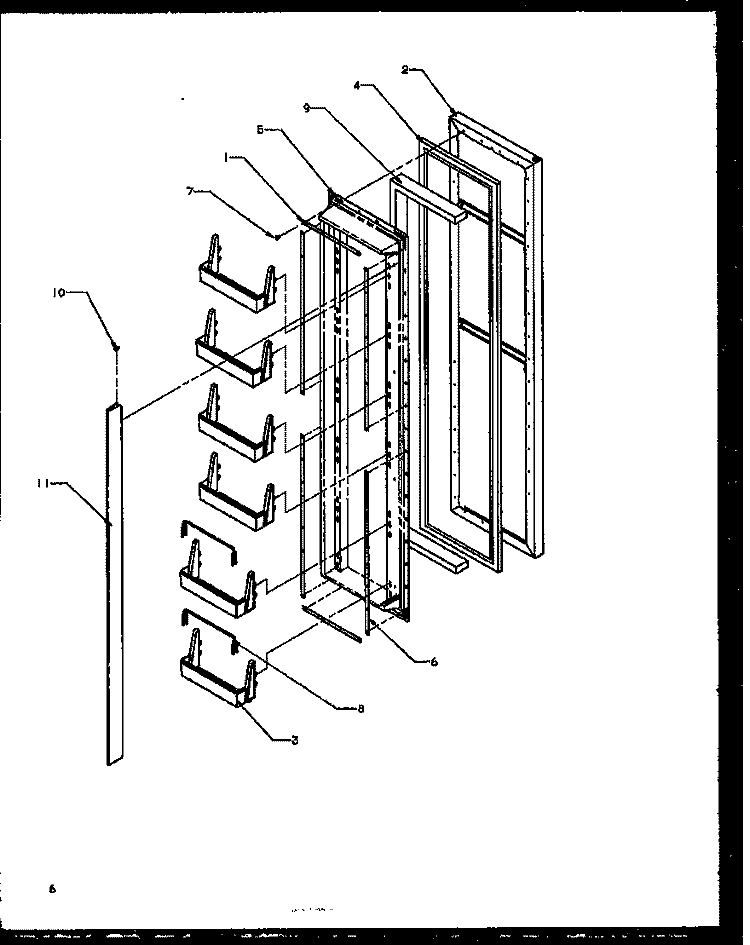 FZ DOOR Diagram and Parts List for SXI20NW P1162903W W Amana Refrigerator