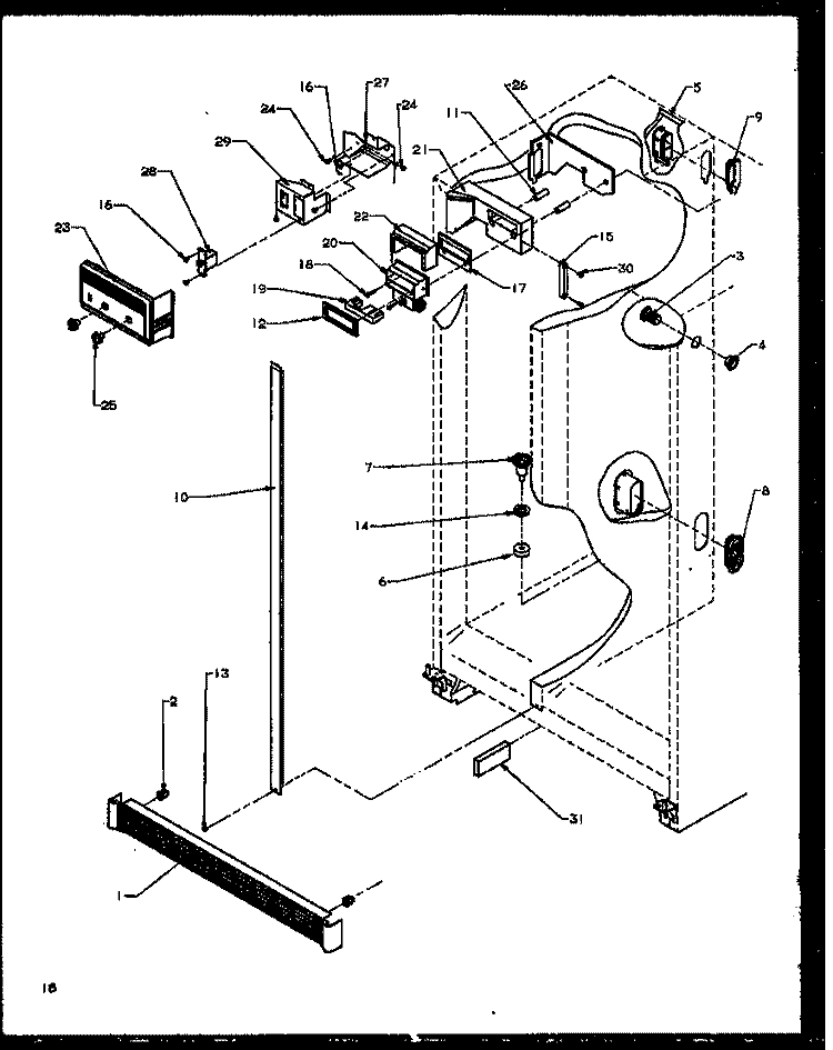 REF Diagram and Parts List for SXI20NW P1162903W W Amana Refrigerator