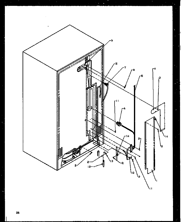 BACK UNIT Diagram and Parts List for SXI20NW P1162903W W Amana Refrigerator