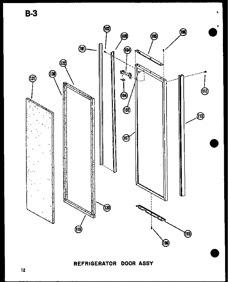 REF DOOR ASSY Diagram and Parts List for SRI19W P6035036W Amana Refrigerator