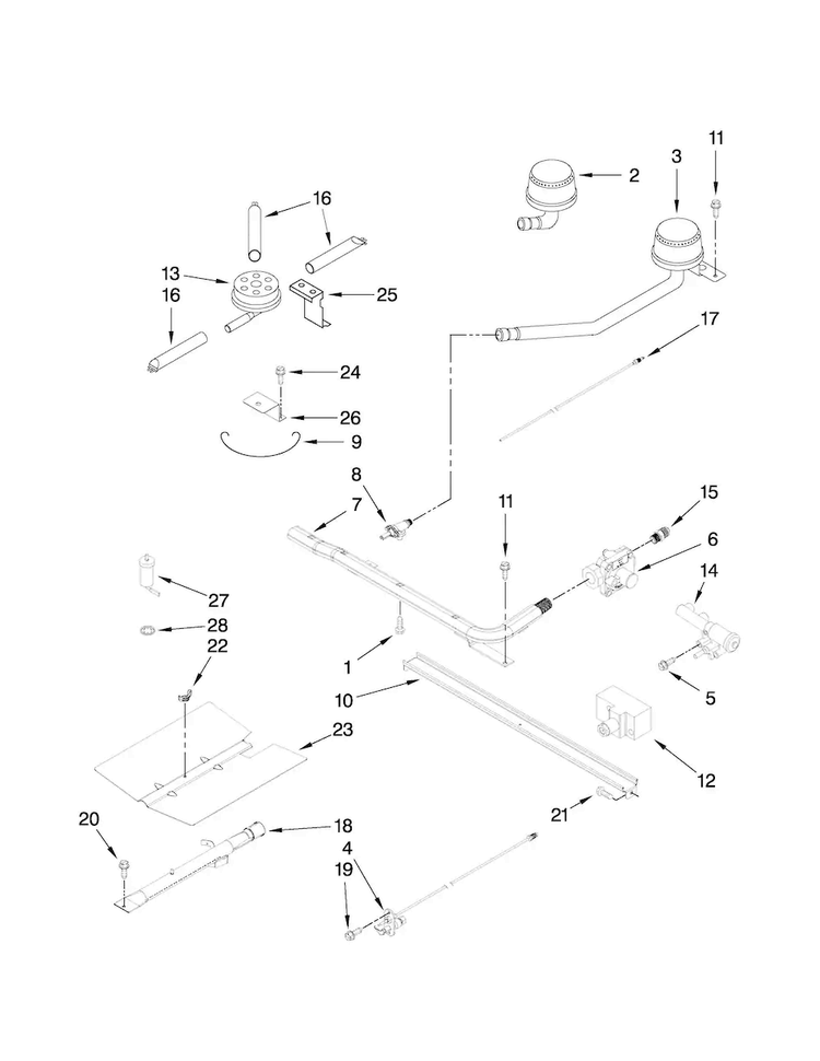 Manifold Parts Diagram and Parts List for CLY1620BDB13  Magic Chef Range