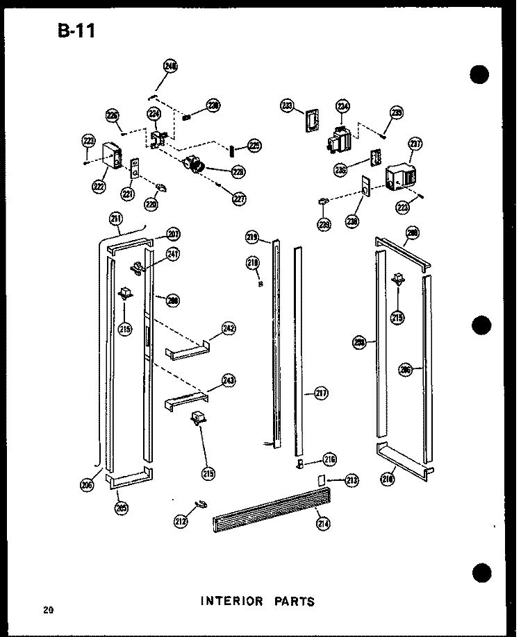 INTERIOR PARTS Diagram and Parts List for SRI19W P6035036W Amana Refrigerator