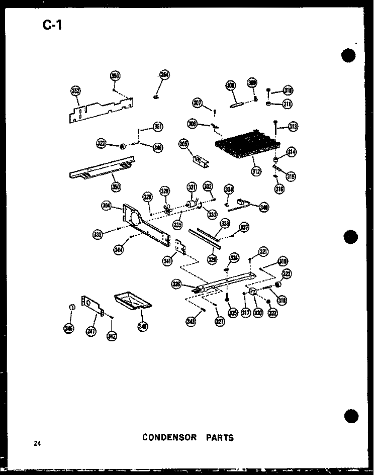 CONDENSOR PARTS Diagram and Parts List for SRI19W P6035036W Amana Refrigerator