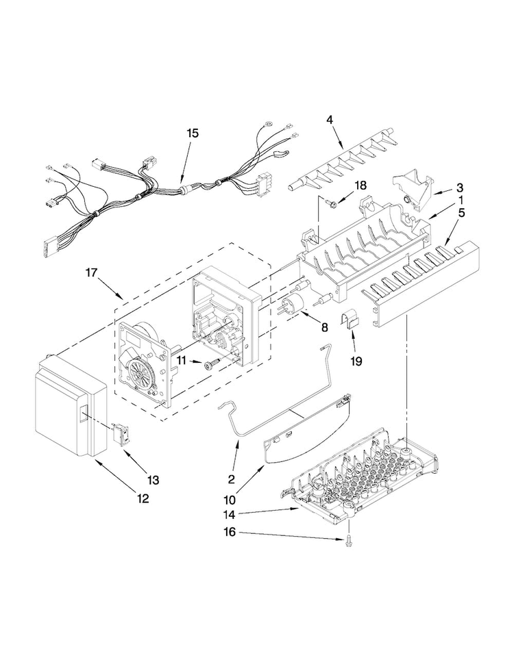 Icemaker Parts Diagram and Parts List for MFI2269VEM7  Maytag Refrigerator