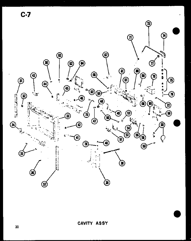 CAVITY ASSY Diagram and Parts List for SRI19W P6035036W Amana Refrigerator