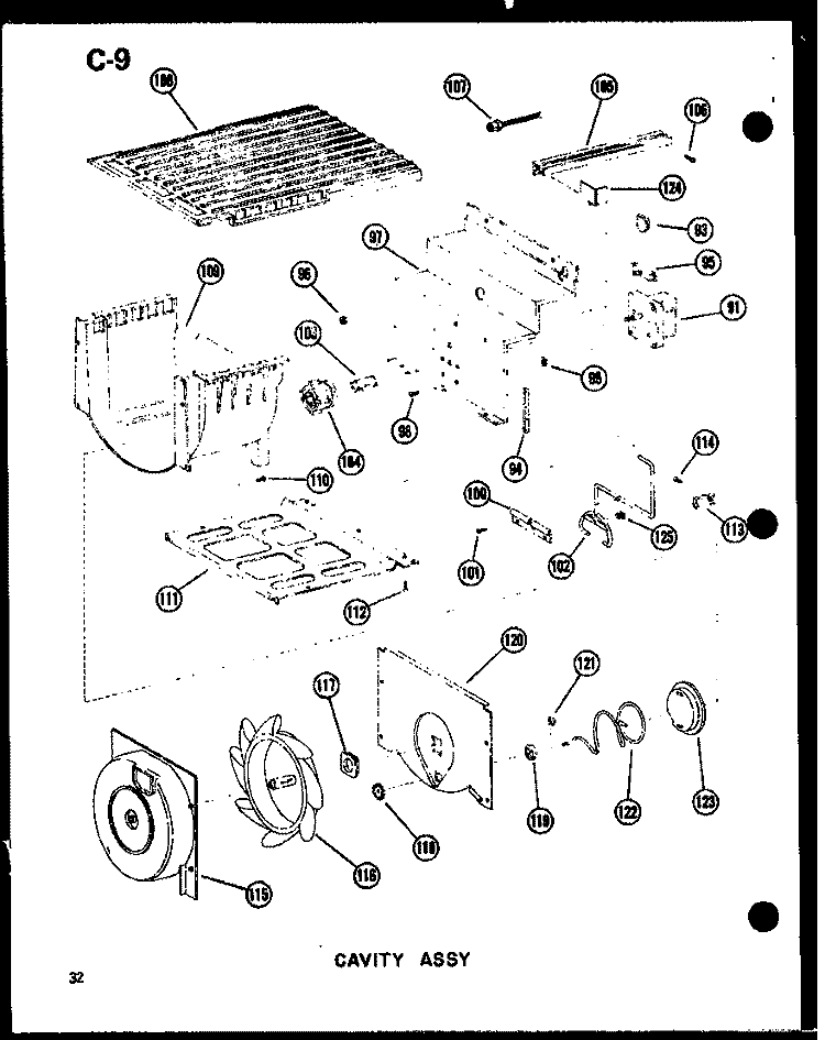 CAVITY ASSY Diagram and Parts List for SRI19W P6035036W Amana Refrigerator