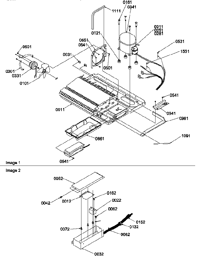 Machine Compartment Diagram and Parts List for SBI20S2W-P1190710WW  Amana Refrigerator