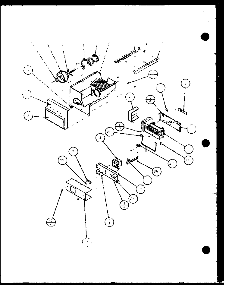 ICE BUCKET AND ICE MAKER Diagram and Parts List for SXD25J P1104001W Amana Refrigerator