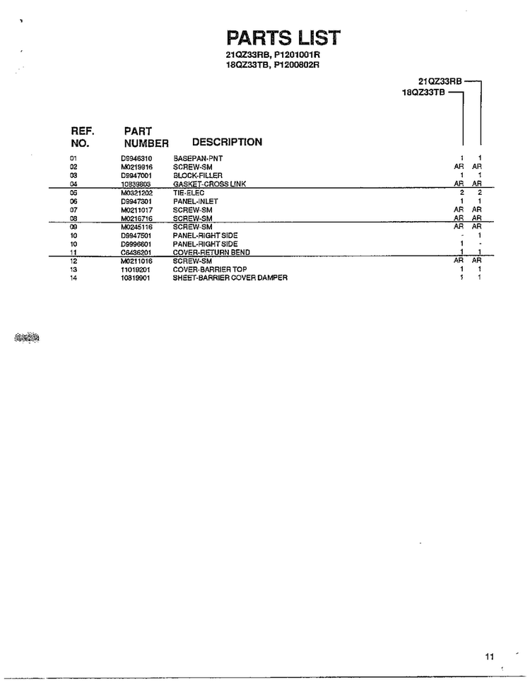 Misc Chassis Assy Parts Page 2 Diagram and Parts List for 5796  Amana Air Conditioner