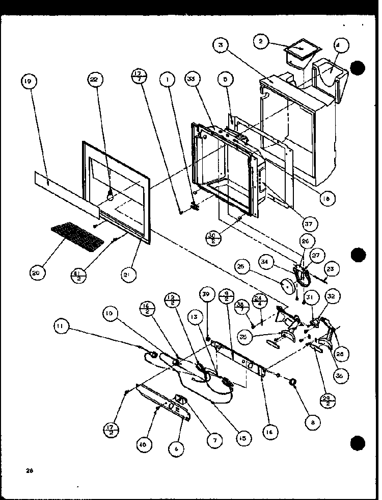 Section 11 Diagram and Parts List for 36088-P11108702W  Amana Refrigerator